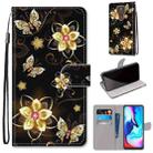 For Motorola Moto E7 Plus / G9 Play / G9 Coloured Drawing Cross Texture Horizontal Flip PU Leather Case with Holder & Card Slots & Wallet & Lanyard(Gold Diamond Butterfly) - 1
