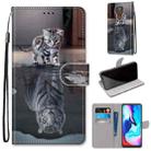 For Motorola Moto E7 Plus / G9 Play / G9 Coloured Drawing Cross Texture Horizontal Flip PU Leather Case with Holder & Card Slots & Wallet & Lanyard(Cat Becomes Tiger) - 1