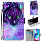 For Motorola Moto E7 Plus / G9 Play / G9 Coloured Drawing Cross Texture Horizontal Flip PU Leather Case with Holder & Card Slots & Wallet & Lanyard(Tiger Drinking Water) - 1