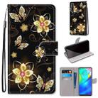 For Motorola Moto G Power (2020) Coloured Drawing Cross Texture Horizontal Flip PU Leather Case with Holder & Card Slots & Wallet & Lanyard(Gold Diamond Butterfly) - 1