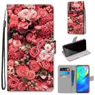 For Motorola Moto G Power (2020) Coloured Drawing Cross Texture Horizontal Flip PU Leather Case with Holder & Card Slots & Wallet & Lanyard(Pink Rose Garden) - 1