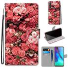 For Motorola Moto G Stylus (2020) Coloured Drawing Cross Texture Horizontal Flip PU Leather Case with Holder & Card Slots & Wallet & Lanyard(Pink Rose Garden) - 1