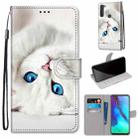 For Motorola Moto G Stylus (2020) Coloured Drawing Cross Texture Horizontal Flip PU Leather Case with Holder & Card Slots & Wallet & Lanyard(White Kitten) - 1