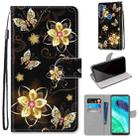 For Motorola Moto G8 Coloured Drawing Cross Texture Horizontal Flip PU Leather Case with Holder & Card Slots & Wallet & Lanyard(Gold Diamond Butterfly) - 1