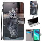 For Motorola Moto G8 Coloured Drawing Cross Texture Horizontal Flip PU Leather Case with Holder & Card Slots & Wallet & Lanyard(Cat Becomes Tiger) - 1