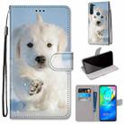 For Motorola Moto G8 Power Coloured Drawing Cross Texture Horizontal Flip PU Leather Case with Holder & Card Slots & Wallet & Lanyard(Snow Puppy) - 1