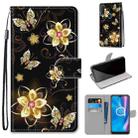 For Alcatel 1SE 2020 Coloured Drawing Cross Texture Horizontal Flip PU Leather Case with Holder & Card Slots & Wallet & Lanyard(Gold Diamond Butterfly) - 1