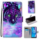 For Alcatel 1SE 2020 Coloured Drawing Cross Texture Horizontal Flip PU Leather Case with Holder & Card Slots & Wallet & Lanyard(Tiger Drinking Water) - 1