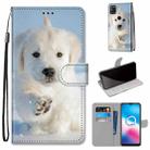 For Alcatel 3X 2020 Coloured Drawing Cross Texture Horizontal Flip PU Leather Case with Holder & Card Slots & Wallet & Lanyard(Snow Puppy) - 1