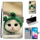 For Alcatel 3X 2020 Coloured Drawing Cross Texture Horizontal Flip PU Leather Case with Holder & Card Slots & Wallet & Lanyard(Frog Kitten) - 1