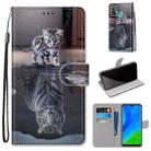 For Huawei P Smart (2020) Coloured Drawing Cross Texture Horizontal Flip PU Leather Case with Holder & Card Slots & Wallet & Lanyard(Cat Becomes Tiger) - 1