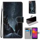 For Huawei Y5p / Honor 9S Coloured Drawing Cross Texture Horizontal Flip PU Leather Case with Holder & Card Slots & Wallet & Lanyard(Mountain Road Starry Sky) - 1