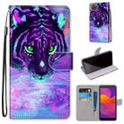 For Huawei Y5p / Honor 9S Coloured Drawing Cross Texture Horizontal Flip PU Leather Case with Holder & Card Slots & Wallet & Lanyard(Tiger Drinking Water) - 1