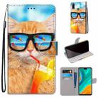 For Huawei Y8s Coloured Drawing Cross Texture Horizontal Flip PU Leather Case with Holder & Card Slots & Wallet & Lanyard(Cat Drinking Soda) - 1