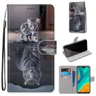 For Huawei Y8s Coloured Drawing Cross Texture Horizontal Flip PU Leather Case with Holder & Card Slots & Wallet & Lanyard(Cat Becomes Tiger) - 1