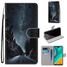 For Huawei Y8s Coloured Drawing Cross Texture Horizontal Flip PU Leather Case with Holder & Card Slots & Wallet & Lanyard(Mountain Road Starry Sky) - 1