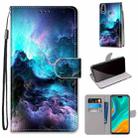 For Huawei Y8s Coloured Drawing Cross Texture Horizontal Flip PU Leather Case with Holder & Card Slots & Wallet & Lanyard(Colorful Clouds) - 1