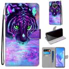 For Huawei Enjoy 20 Plus Coloured Drawing Cross Texture Horizontal Flip PU Leather Case with Holder & Card Slots & Wallet & Lanyard(Tiger Drinking Water) - 1