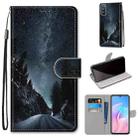 For Huawei Enjoy Z / 20 Pro Coloured Drawing Cross Texture Horizontal Flip PU Leather Case with Holder & Card Slots & Wallet & Lanyard(Mountain Road Starry Sky) - 1