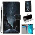For Huawei Honor 9X Lite Coloured Drawing Cross Texture Horizontal Flip PU Leather Case with Holder & Card Slots & Wallet & Lanyard(Mountain Road Starry Sky) - 1