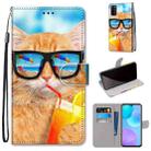 For Huawei Honor 30 Lite Coloured Drawing Cross Texture Horizontal Flip PU Leather Case with Holder & Card Slots & Wallet & Lanyard(Cat Drinking Soda) - 1