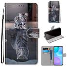 For Huawei Honor 30 Lite Coloured Drawing Cross Texture Horizontal Flip PU Leather Case with Holder & Card Slots & Wallet & Lanyard(Cat Becomes Tiger) - 1
