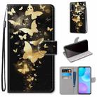 For Huawei Honor 30 Lite Coloured Drawing Cross Texture Horizontal Flip PU Leather Case with Holder & Card Slots & Wallet & Lanyard(Golden Butterfly Group) - 1