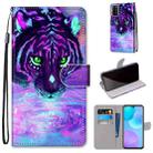 For Huawei Honor 30 Lite Coloured Drawing Cross Texture Horizontal Flip PU Leather Case with Holder & Card Slots & Wallet & Lanyard(Tiger Drinking Water) - 1