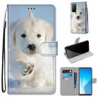 For Huawei Honor Play4 Coloured Drawing Cross Texture Horizontal Flip PU Leather Case with Holder & Card Slots & Wallet & Lanyard(Snow Puppy) - 1