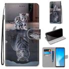 For Huawei Honor Play4 Coloured Drawing Cross Texture Horizontal Flip PU Leather Case with Holder & Card Slots & Wallet & Lanyard(Cat Becomes Tiger) - 1