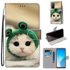 For Huawei Honor Play4 Coloured Drawing Cross Texture Horizontal Flip PU Leather Case with Holder & Card Slots & Wallet & Lanyard(Frog Kitten) - 1