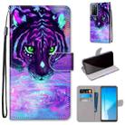 For Huawei Honor Play4 Coloured Drawing Cross Texture Horizontal Flip PU Leather Case with Holder & Card Slots & Wallet & Lanyard(Tiger Drinking Water) - 1