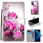 For Huawei Honor X10 / X10 Pro Coloured Drawing Cross Texture Horizontal Flip PU Leather Case with Holder & Card Slots & Wallet & Lanyard(Wild Rose) - 1