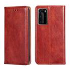 For Huawei P40 Pro PU + TPU Gloss Oil Solid Color Magnetic Horizontal Flip Leather Case with Holder & Card Slot & Wallet(Brown) - 1