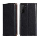 For Huawei P40 lite 5G PU + TPU Gloss Oil Solid Color Magnetic Horizontal Flip Leather Case with Holder & Card Slot & Wallet(Black) - 1