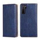 For Huawei P40 lite 5G PU + TPU Gloss Oil Solid Color Magnetic Horizontal Flip Leather Case with Holder & Card Slot & Wallet(Blue) - 1