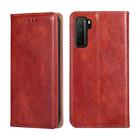 For Huawei P40 lite 5G PU + TPU Gloss Oil Solid Color Magnetic Horizontal Flip Leather Case with Holder & Card Slot & Wallet(Brown) - 1