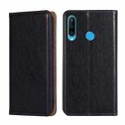 For Huawei P30 lite PU + TPU Gloss Oil Solid Color Magnetic Horizontal Flip Leather Case with Holder & Card Slot & Wallet(Black) - 1