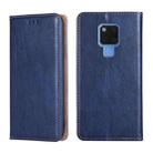 For Huawei Mate 20 PU + TPU Gloss Oil Solid Color Magnetic Horizontal Flip Leather Case with Holder & Card Slot & Wallet(Blue) - 1
