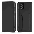 For Samsung Galaxy A72 5G / 4G Strong Magnetism Liquid Feel Horizontal Flip Leather Case with Holder & Card Slots & Wallet(Black) - 1