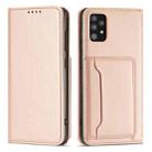 For Samsung Galaxy A72 5G / 4G Strong Magnetism Liquid Feel Horizontal Flip Leather Case with Holder & Card Slots & Wallet(Rose Gold) - 1