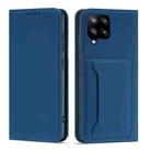 For Samsung Galaxy A12 5G Strong Magnetism Liquid Feel Horizontal Flip Leather Case with Holder & Card Slots & Wallet(Blue) - 1
