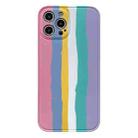 For iPhone 12 mini Rainbow IMD Shockproof TPU Protective Case (Pink) - 1