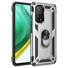 For Xiaomi Mi 10T Pro 5G Shockproof TPU + PC Protective Case with 360 Degree Rotating Holder(Silver) - 1