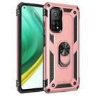 For Xiaomi Mi 10T Pro 5G Shockproof TPU + PC Protective Case with 360 Degree Rotating Holder(Rose Gold) - 1