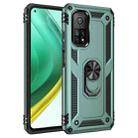 For Xiaomi Mi 10T Pro 5G Shockproof TPU + PC Protective Case with 360 Degree Rotating Holder(Dark Green) - 1
