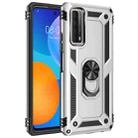 For Huawei P Smart 2021 Shockproof TPU + PC Protective Case with 360 Degree Rotating Holder(Silver) - 1