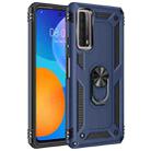 For Huawei P Smart 2021 Shockproof TPU + PC Protective Case with 360 Degree Rotating Holder(Blue) - 1