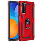 For Huawei P Smart 2021 Shockproof TPU + PC Protective Case with 360 Degree Rotating Holder(Red) - 1