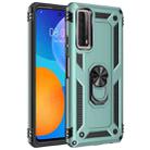 For Huawei P Smart 2021 Shockproof TPU + PC Protective Case with 360 Degree Rotating Holder(Dark Green) - 1